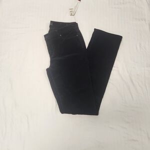 NWT Talbots Women's Size 4L Black Straight Leg Courdoroy Pants